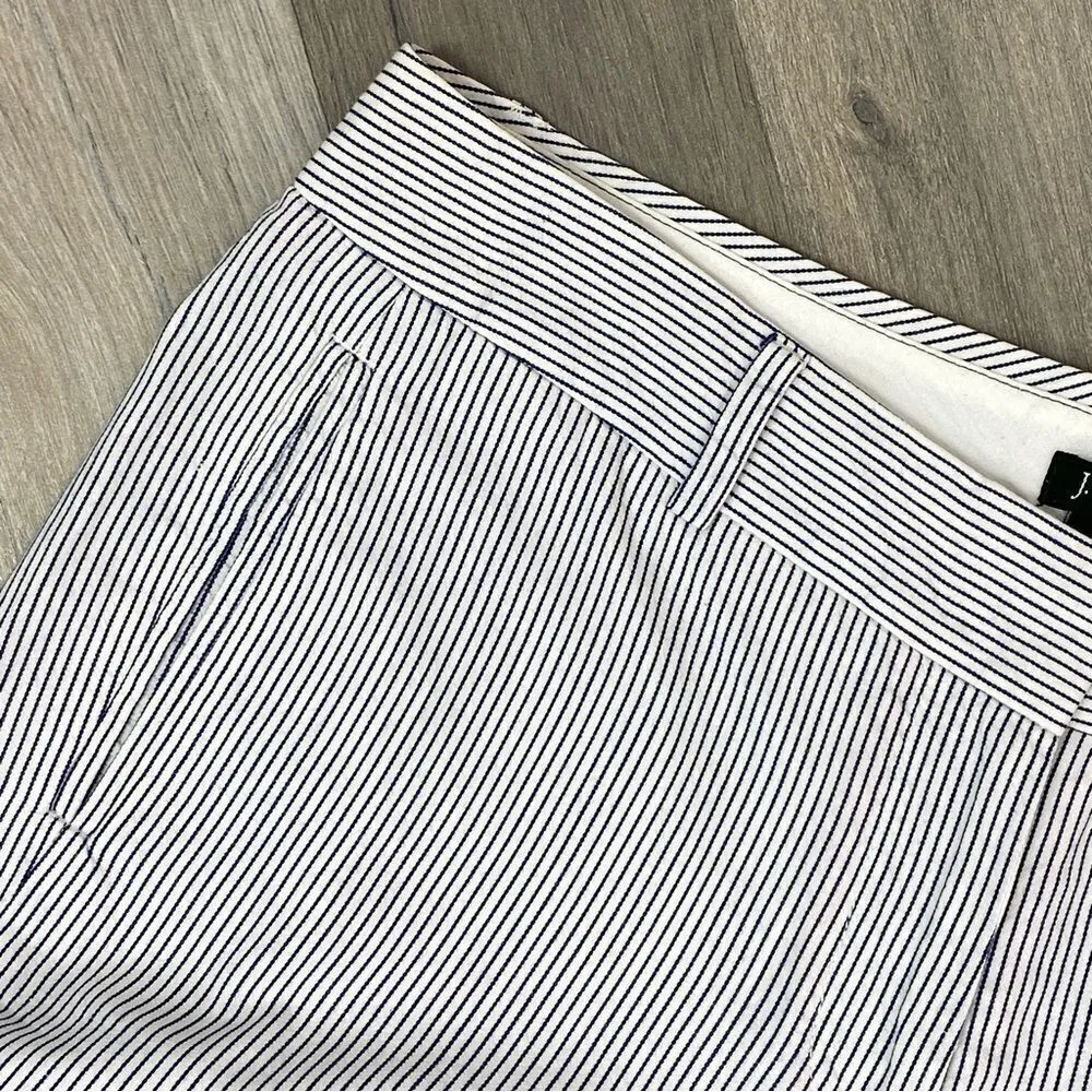 J. Crew Factory City Fit Pinstripe Bermuda‎ Shorts Blue White 4 White - Image 2