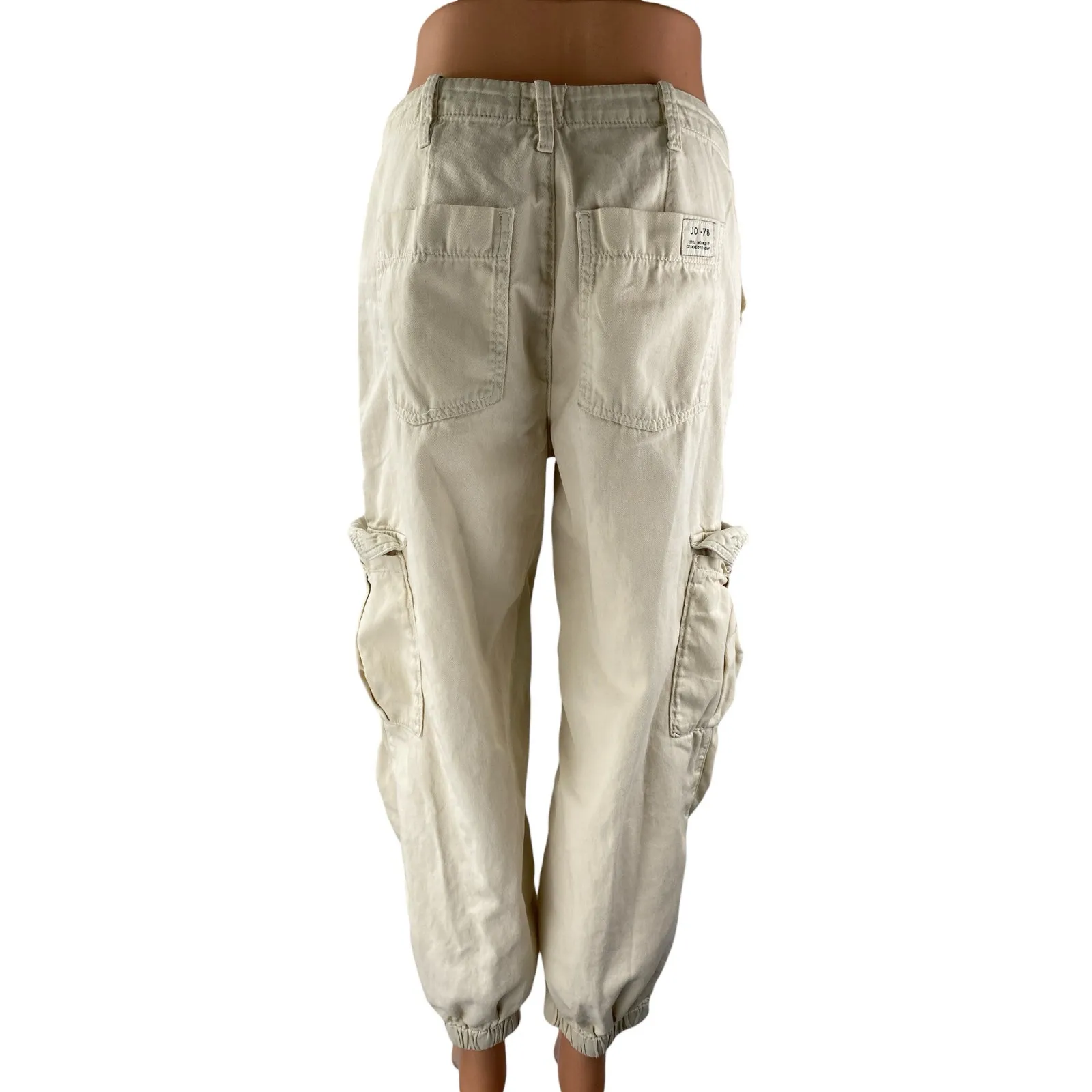 Urban Outfitters BDG White High Waist Jogger Utility Cargo Trousers Pants Size M - Image 2