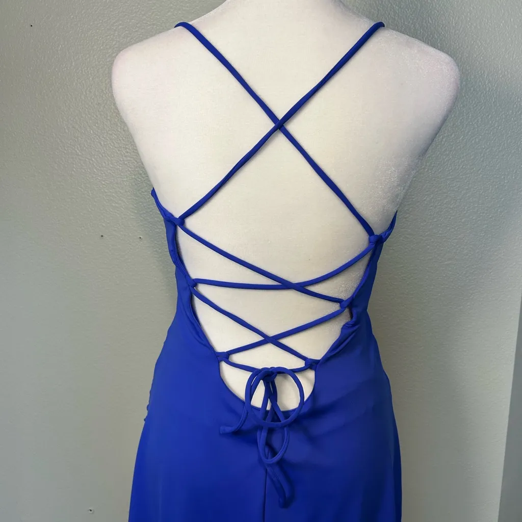 HALARA Airy Crossover Ruched Lace up Bodycon Dress - Image 5