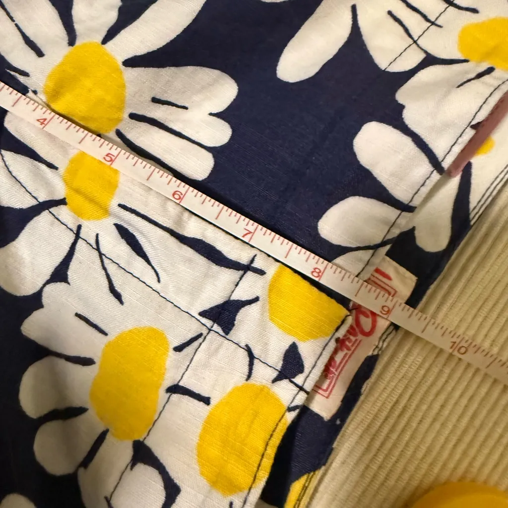 Lilly Pulitzer Daisy Floral Resort Pants Navy Yellow Cotton Size 6 - Image 6