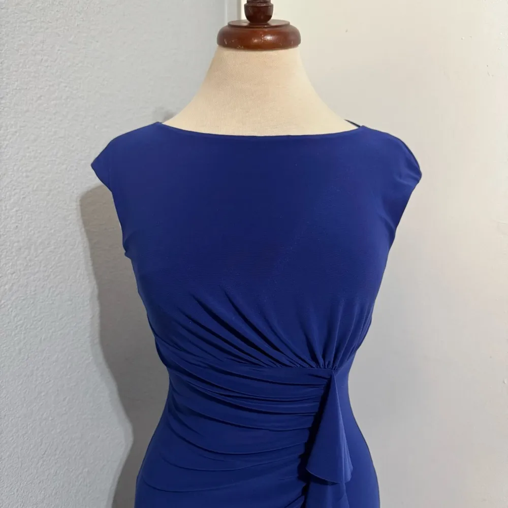 American Living Women Elegant Blue Cap Sleeve‎ Formal Stretchy Dress Size 2 - Image 2