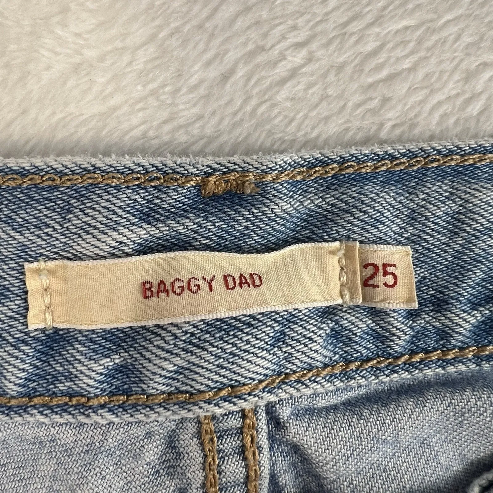 Levi's Sz 25 Premium Baggy Dad Jeans Slouchy Women’s Distressed Holes Grunge - Image 5