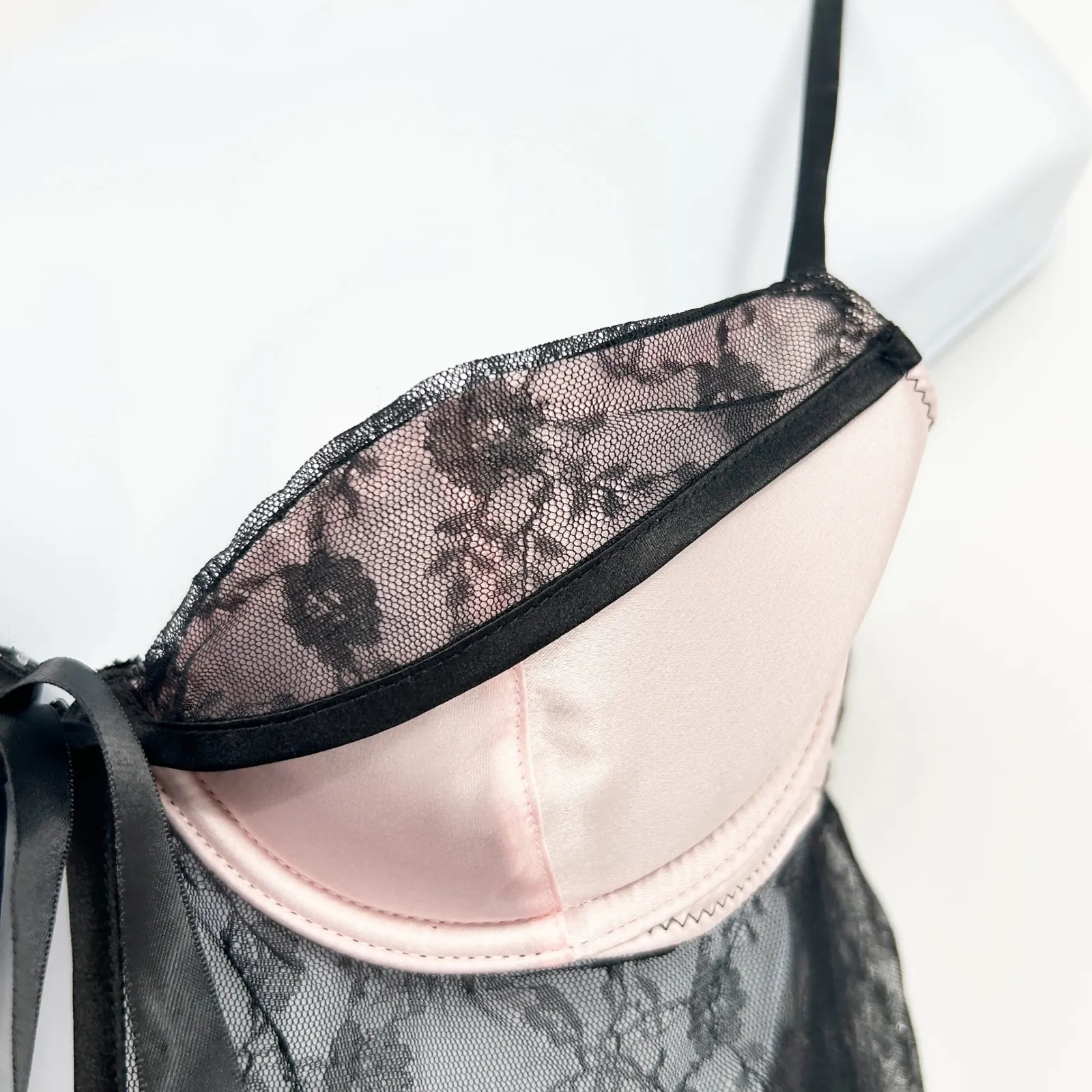 Victorias Secret Whimsigoth Dark Coquette Lace Babydoll Teddy Lingerie Dress 34B - Image 5