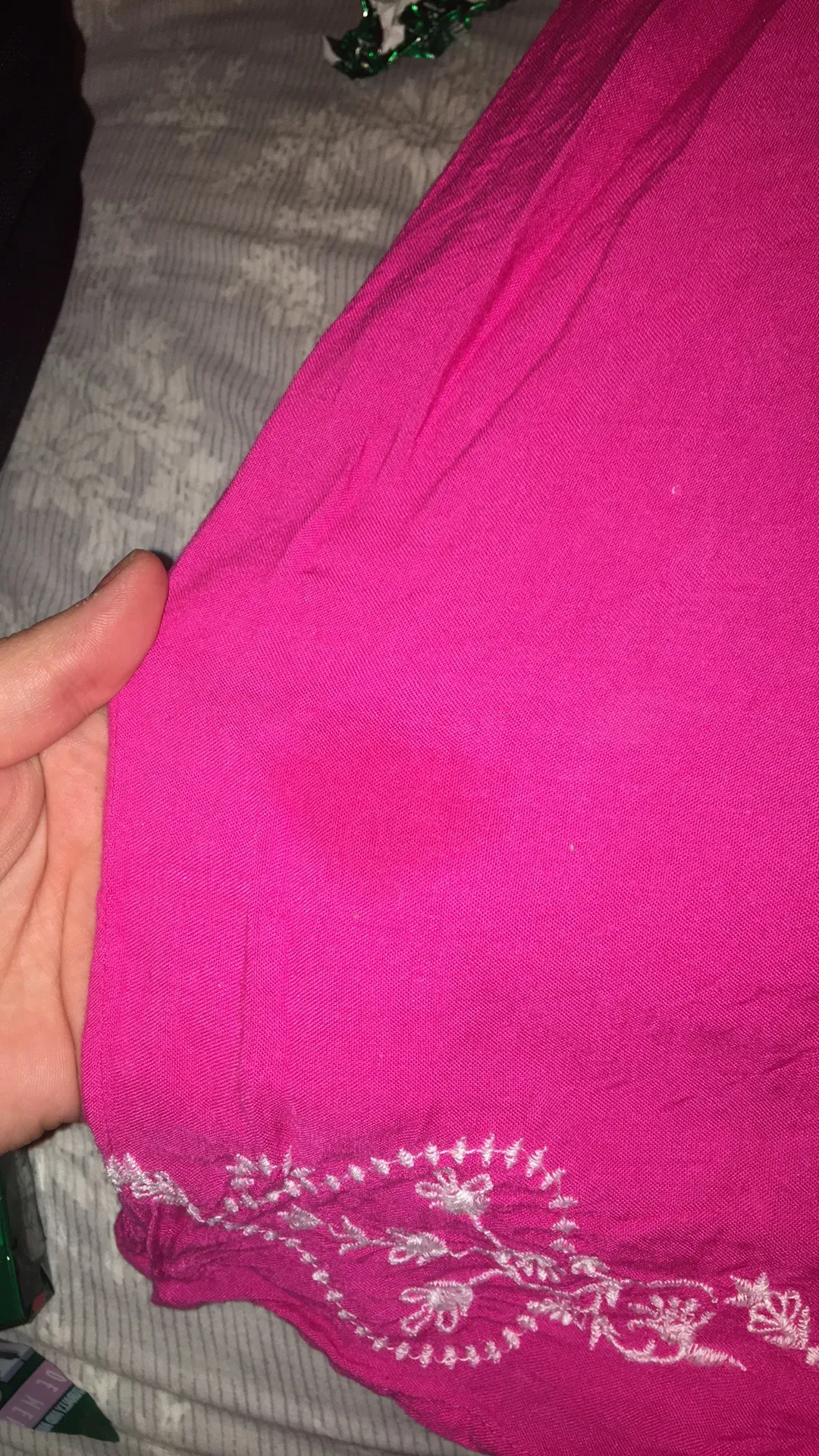 Pink with white detail scrunchy swim coverup - Image 5