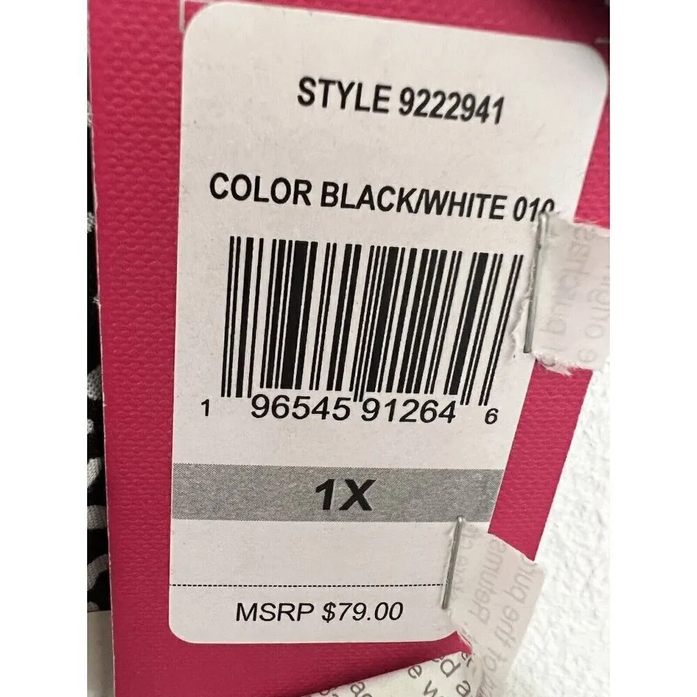 Vince Camuto Butterfly Wide Leg Jumpsuit Size 1X Black White Strappy NEW - Image 11