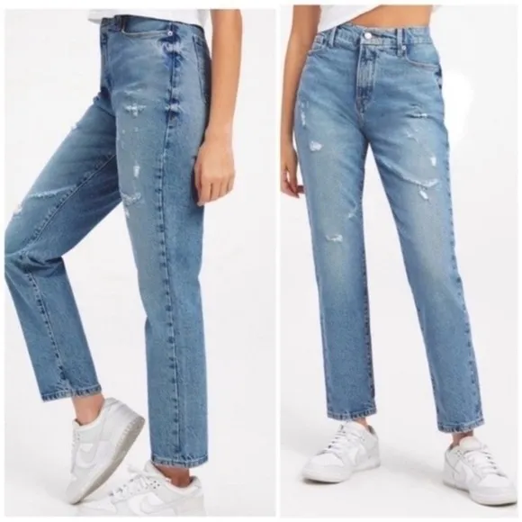 Good American Good Classic Distressed  
Straight Leg High Rise Jeans Size 4/27  
NEW - Image 2