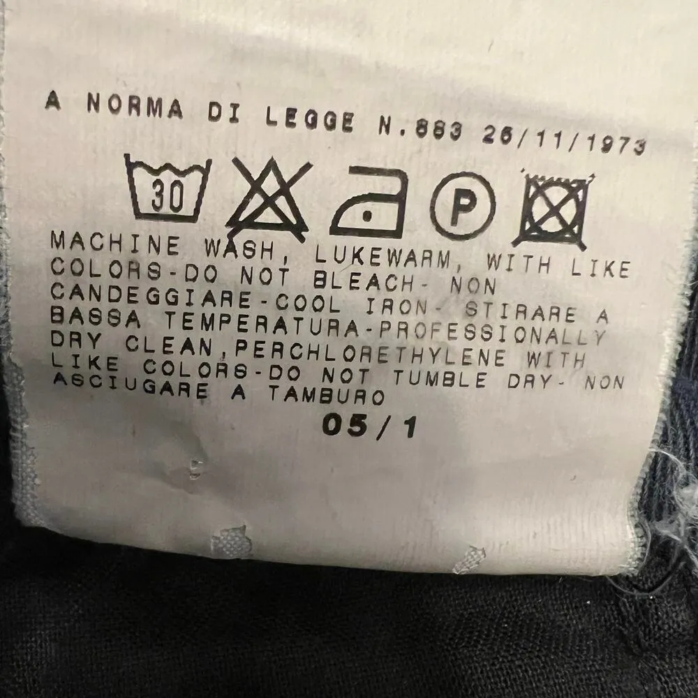 Versace Jeans Couture Vintage Wide Cuff Cropped Arrow Stitch Size 0 US (36 IT) Blue - Image 9