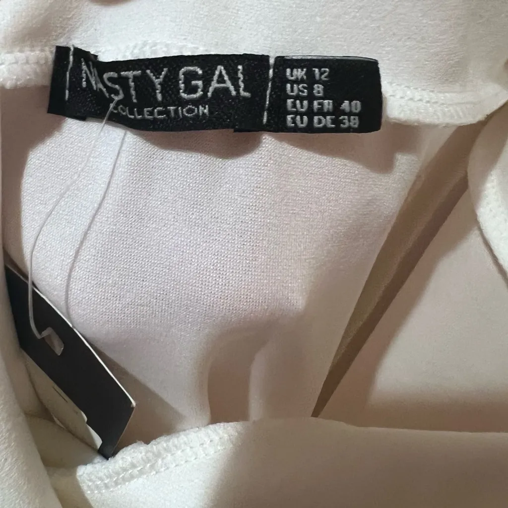 Nasty Gal Deep‎ on Dancing White Formal Holiday Midi Dress High Slit Size 8 NEW - Image 13