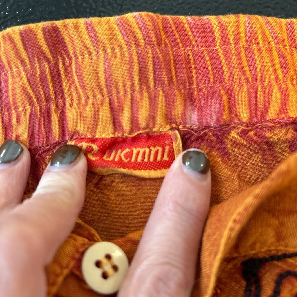 Boho orange maxi skirt Size M - Image 3