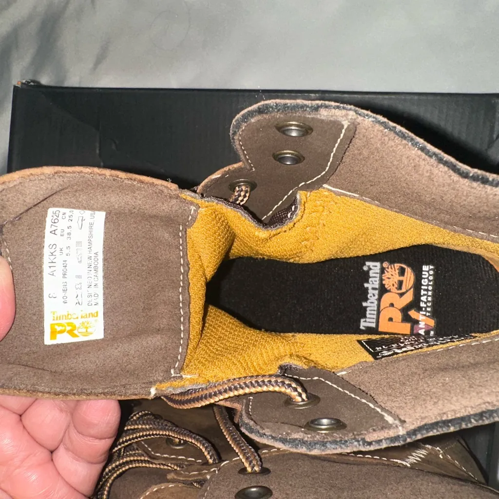 New Timberland Pro Women's Hightower 6" Alloy Toe Waterproof Work Boot Brown Size 8 - Image 4