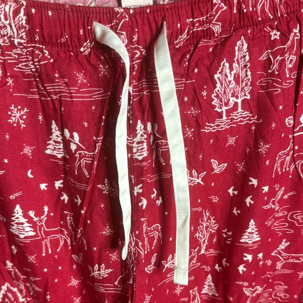 NIP Victoria’s Secret Red Winter Reindeer  Jogger Pajama Pants Size XL - Image 5