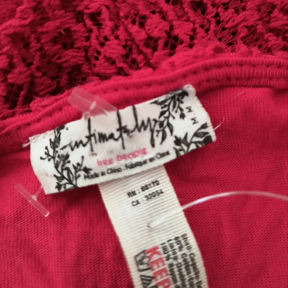 Free People Intimately Cherry Red Lace Openback Mini Dress Medium - Image 8