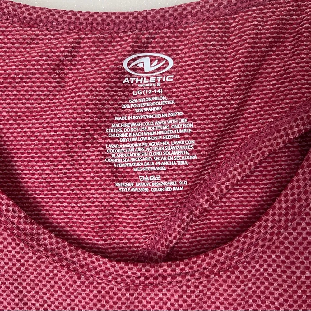 Athletic Works Womens Size Large Red Balm Athletic Tank Top Sleeveless Gym - Image 2