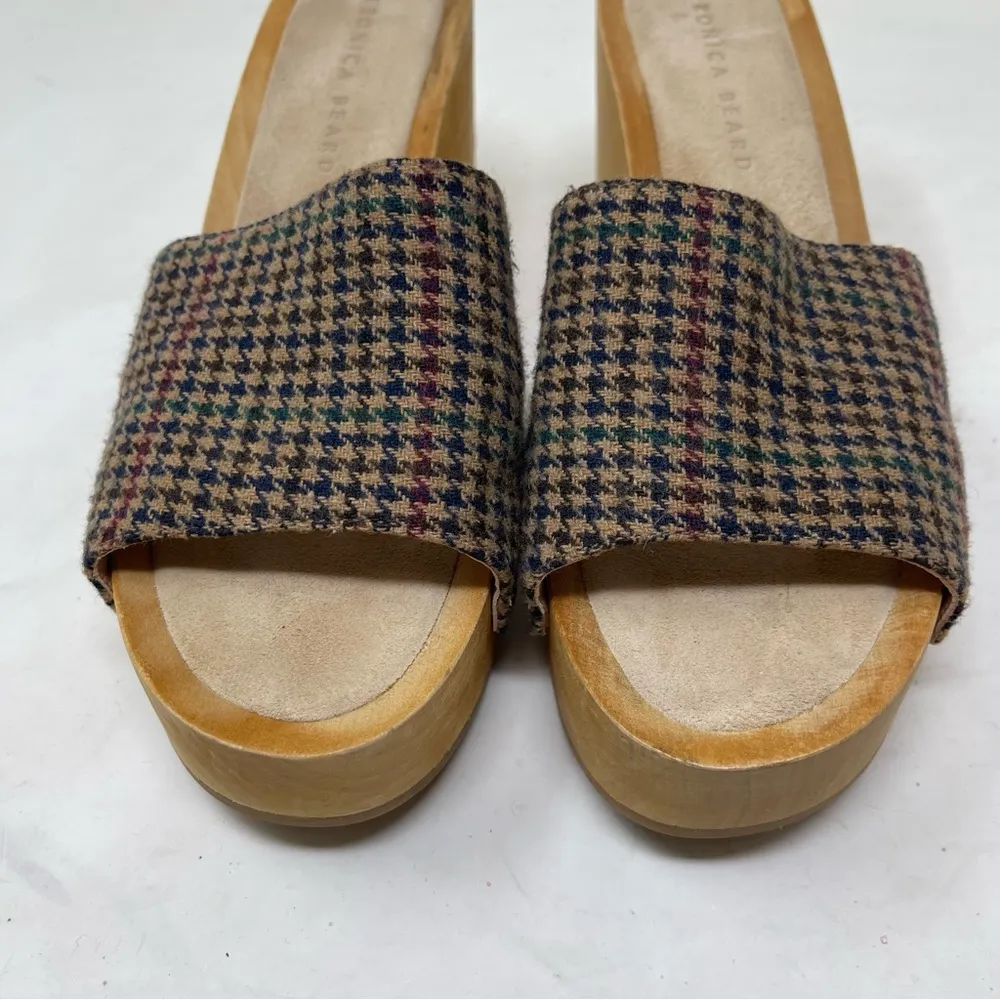 Veronica Beard Hannalee Houndstooth Platform Clogs sz 9 - Image 5