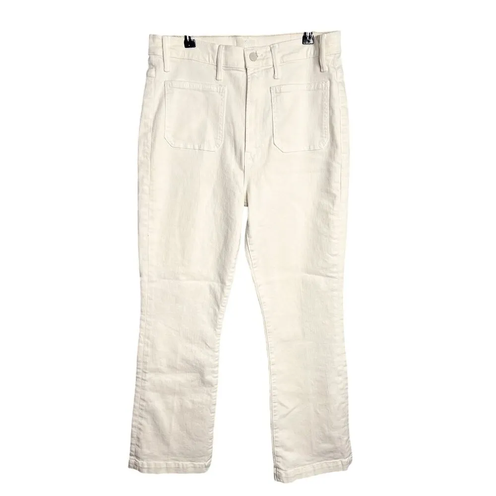 NWT Mother The Hustler Patch Pocket Flood Jean in Cream‎ Puff White Size 32 - Image 5