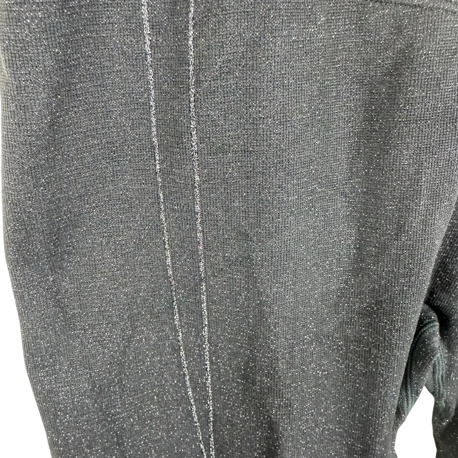 Victoria's Secret Black Silver Shimmer High Rise Skinny Seamless Leggings Size L - Image 4