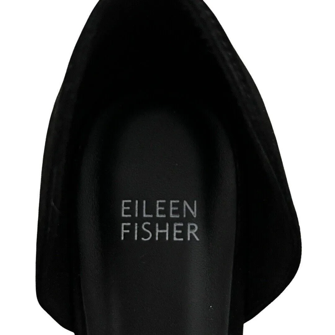 Eileen Fisher Shoes Womens 7 Black Suede Flute Pointed Toe d'Orsay Flats Classic - Image 8