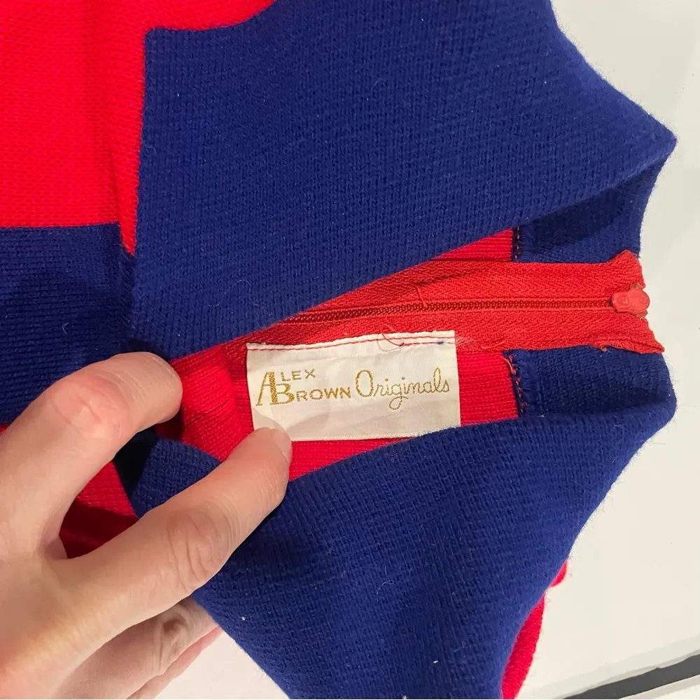 Vintage 60’s mod ✨ red striped holiday ugly Christmas 🎄 contest winner dress Blue Size M - Image 9