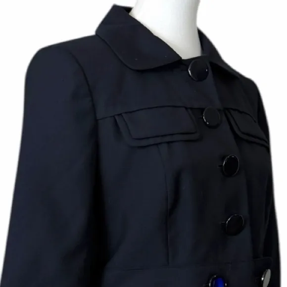 Ann Taylor Blazer Black Tailored Button Front 3/4 Sleeves Jacket Women’s Size 10 - Image 8