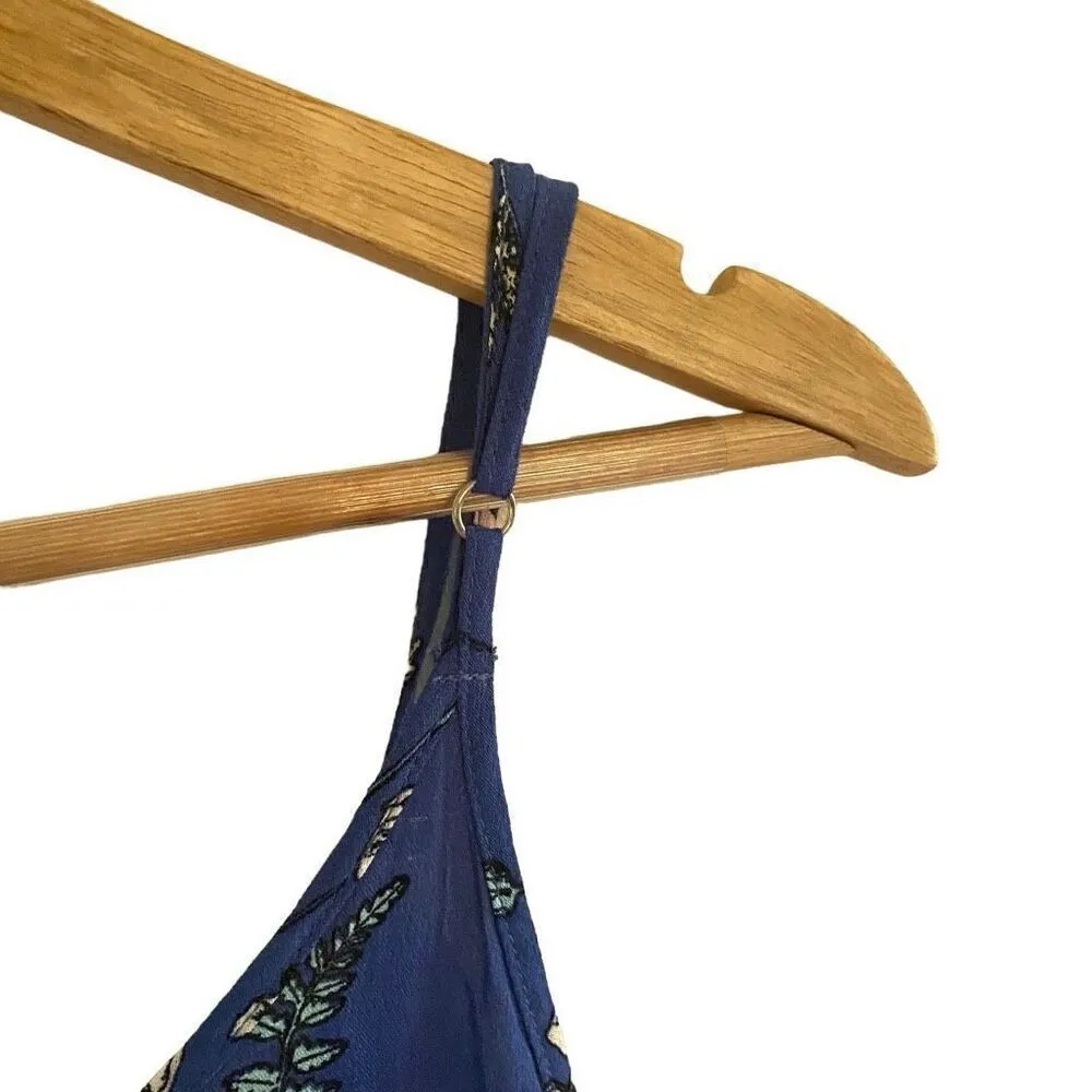 Braeve faux wrap floral blue sleeveless blouse XL Blue - Image 4