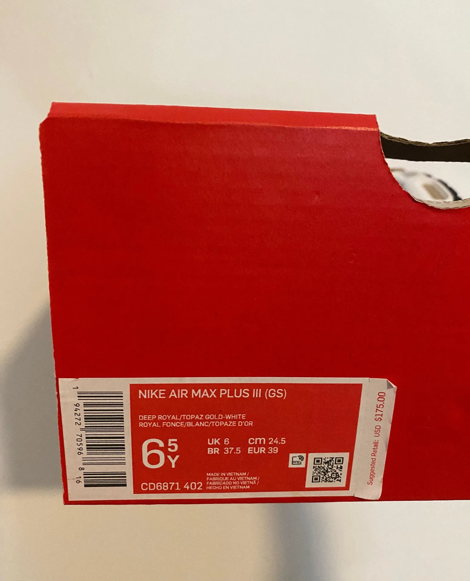 Air Max Plus 3 GS ‘Deep Royal Topaz Gold’ - Image 3