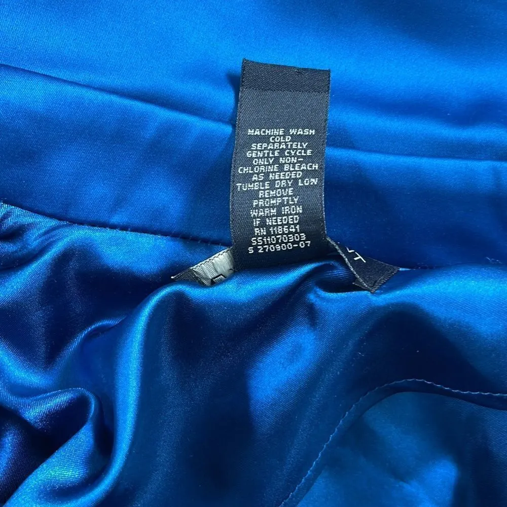 Lane Bryant suit jacket.  Size 14.  Silky and sleek blue suit jacket.  EUC. - Image 6