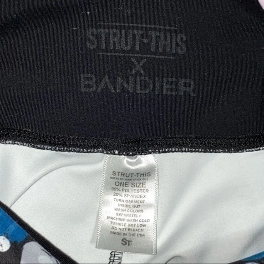 Bandier One Size Geo Graphic Blue Flynn Wearable Art High Rise Leggings - Image 6