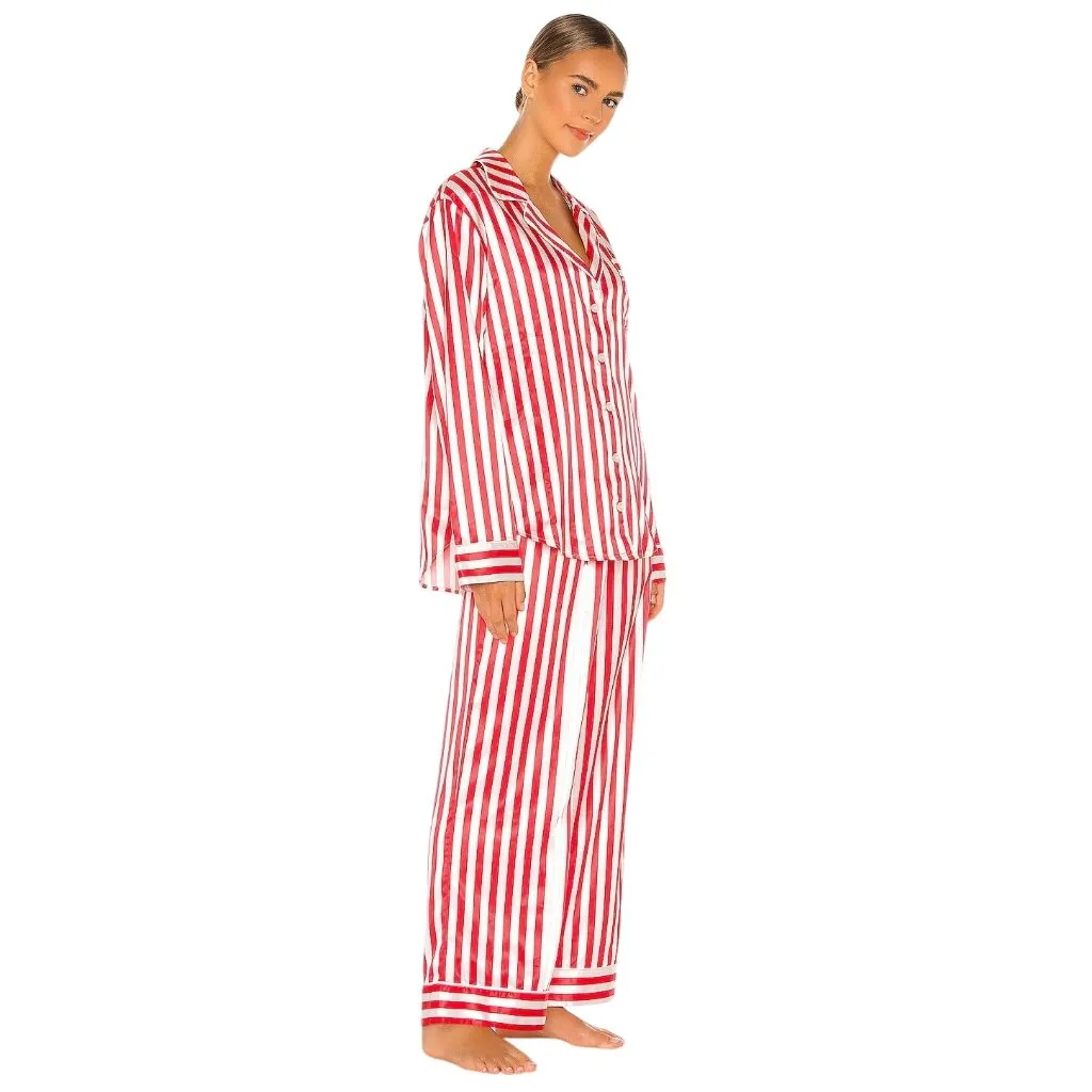 Show Me Your Mumu Classic PJ Set in Peppermint Stripe XLarge New Womens Pajamas - Image 2