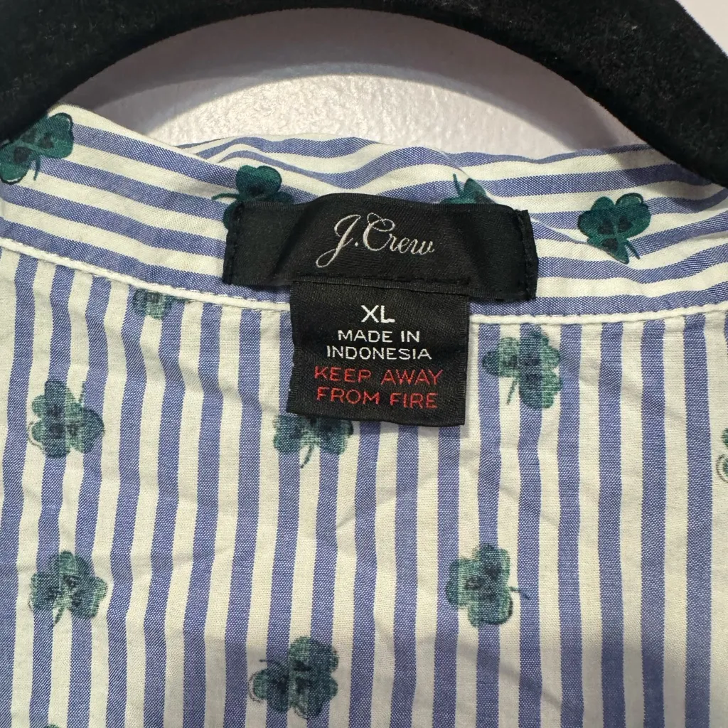 J. Crew striped clover‎ short sleeve button down and shorts pajama set - Image 3