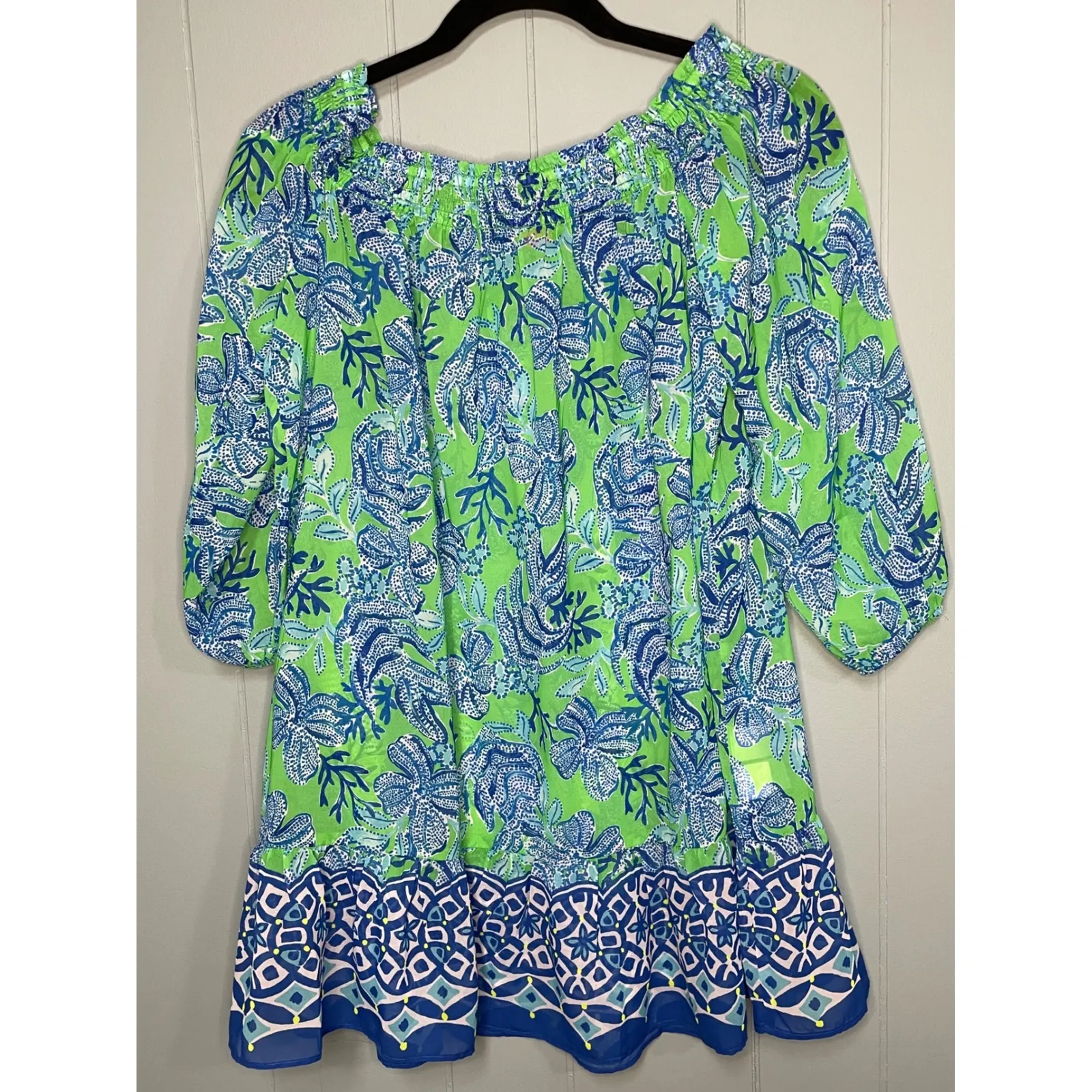 Lilly Pulitzer Maribeth Cover Up Dress Cabana Green Keepin it Reel XS - Image 2