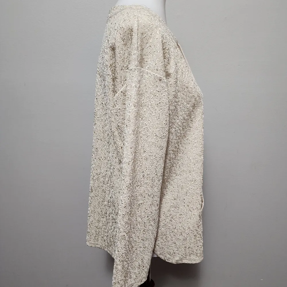 Ruby Rd cream metallic jacquard sweatshirt size xlp - Image 3