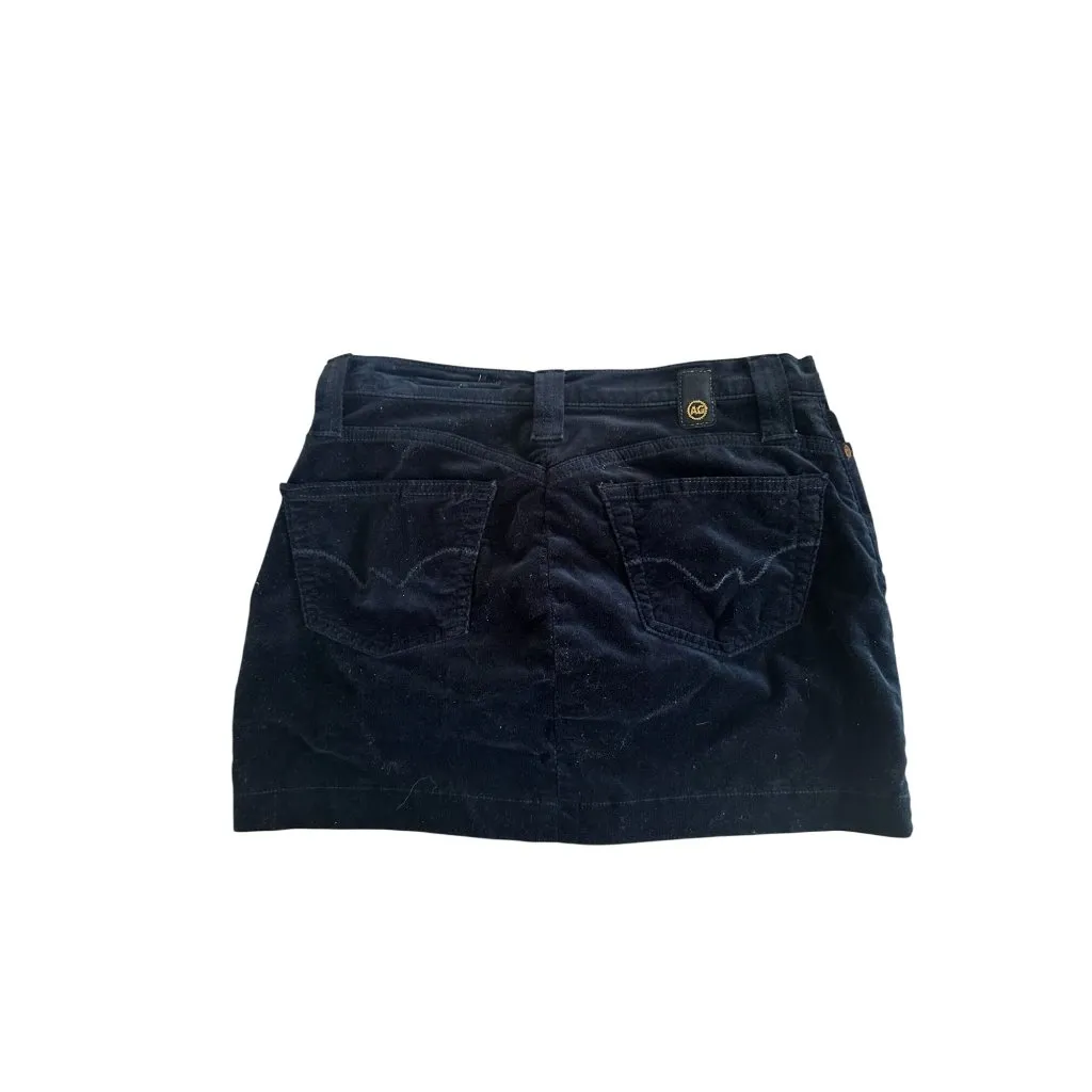 ADRIANO GOLDSCHMIED The Rich Navy Blue Velvet Skirt Size 25 - Image 5