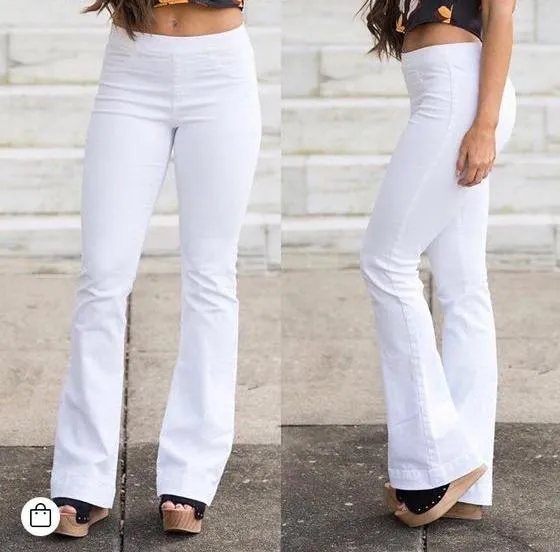 These Three Boutique White Flare Jeans - Image 3