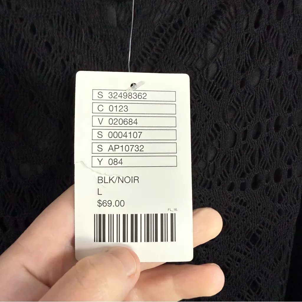 NWT Urban Outfitters Crochet Bell Bottom Pants in Black Size L - Image 12