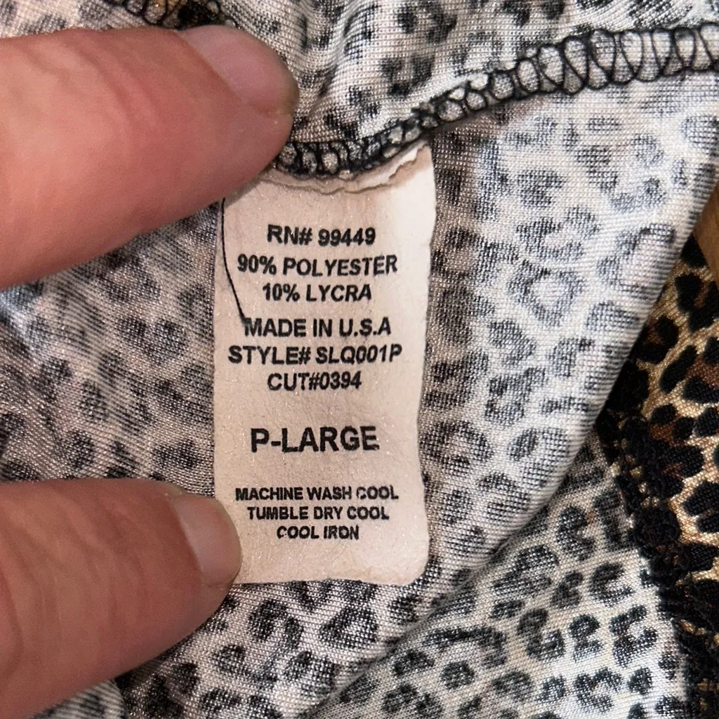 Chic Leopard Print Tank Top‎ Large Petite y2k slinky stretch Black Size undefined - Image 3