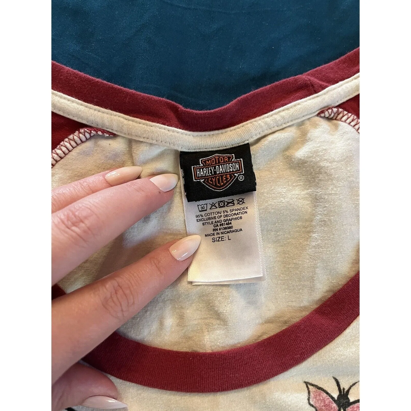 Harley Davidson Women's Shortsleeve Shirt Large Sugar Skull EUC Arkansas - Image 5