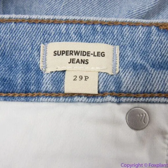 NEW Madewell Petite Superwide-Leg Jeans in‎ Blaisdell Wash, 29P - Image 17
