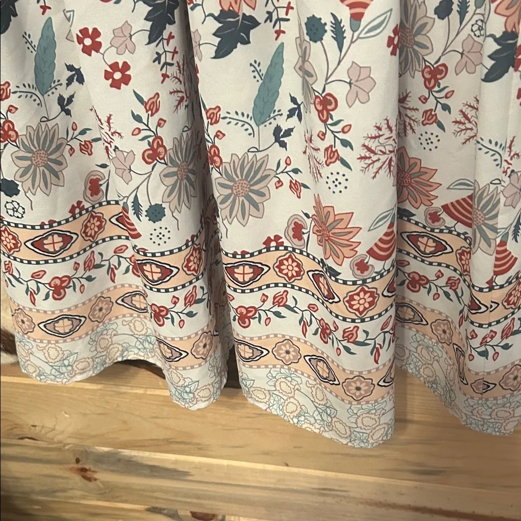 Grace Karin Boho Floral Mini Dress - White and Orange Size XL - Image 5