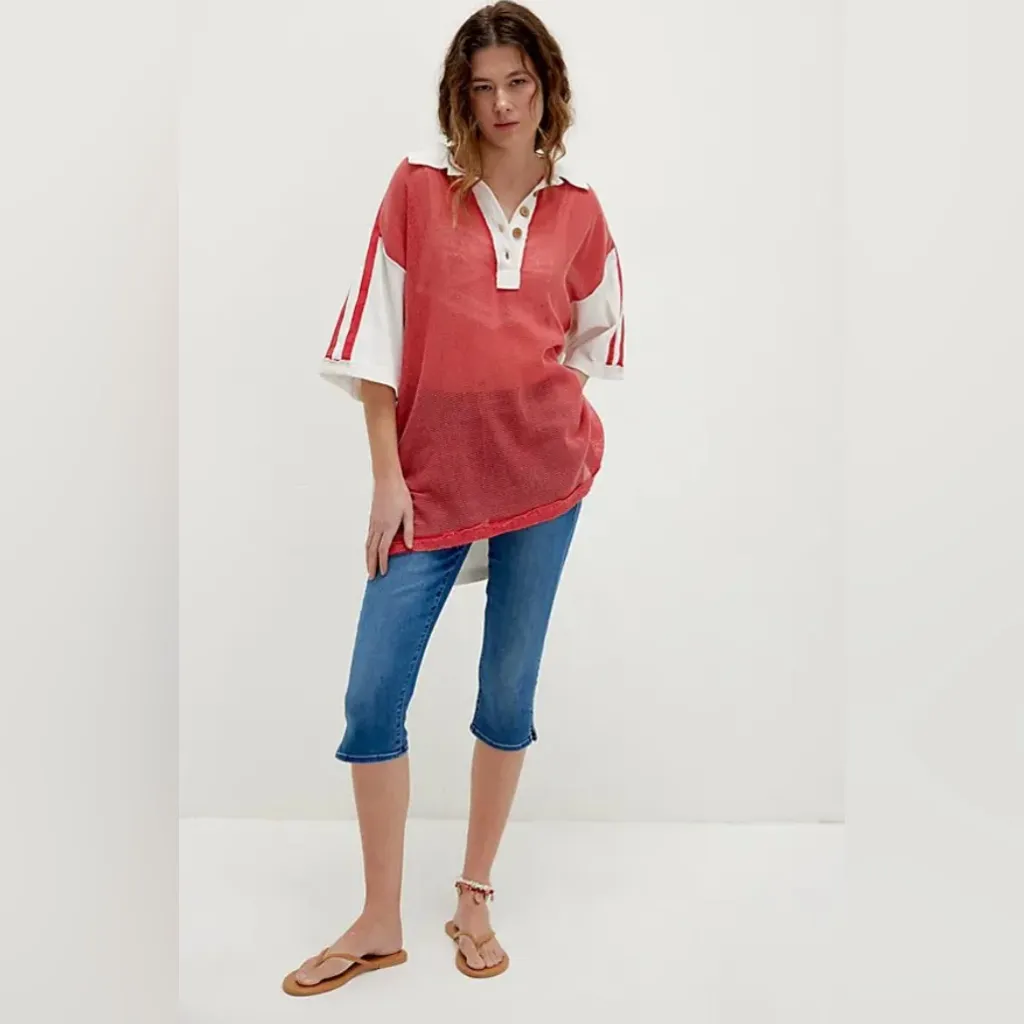 FREE PEOPLE We The Free Karlie Polo - Flame Red Combo
$78 MSRP - Image 3