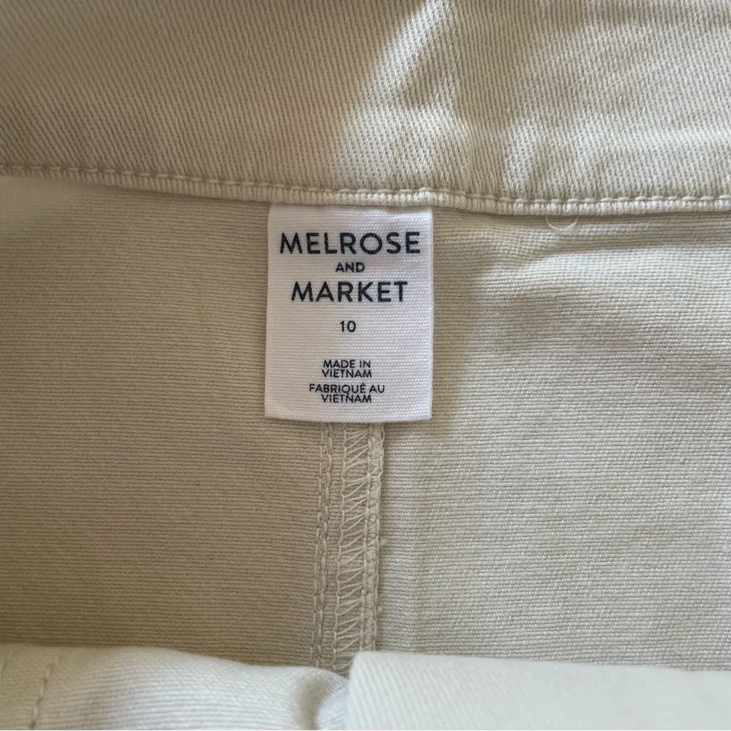 Melrose and Market Beige Mini Skirt Size 10 NWT Cotton Blend Utility Style - Image 6