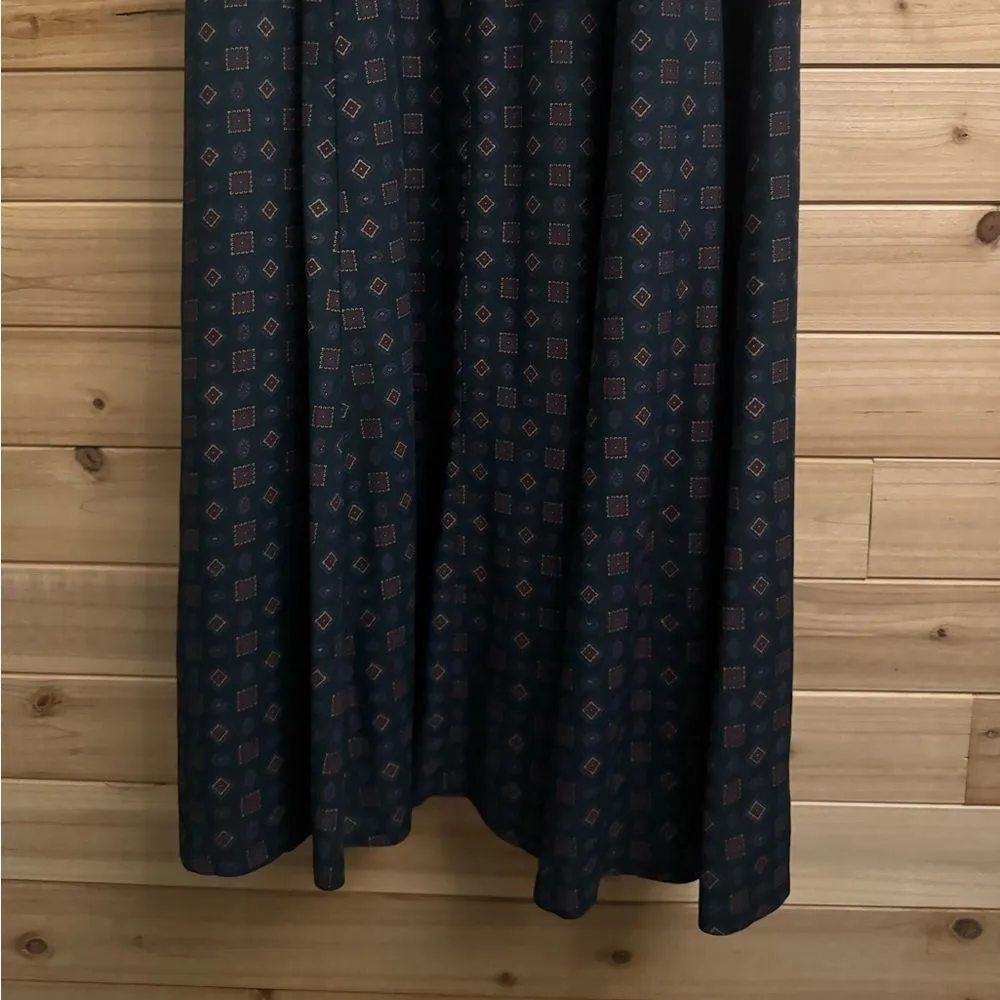 Vintage RJ Steven’s Sz Medium Button Front Belted Secretary School Teacher Dress Green - Image 8