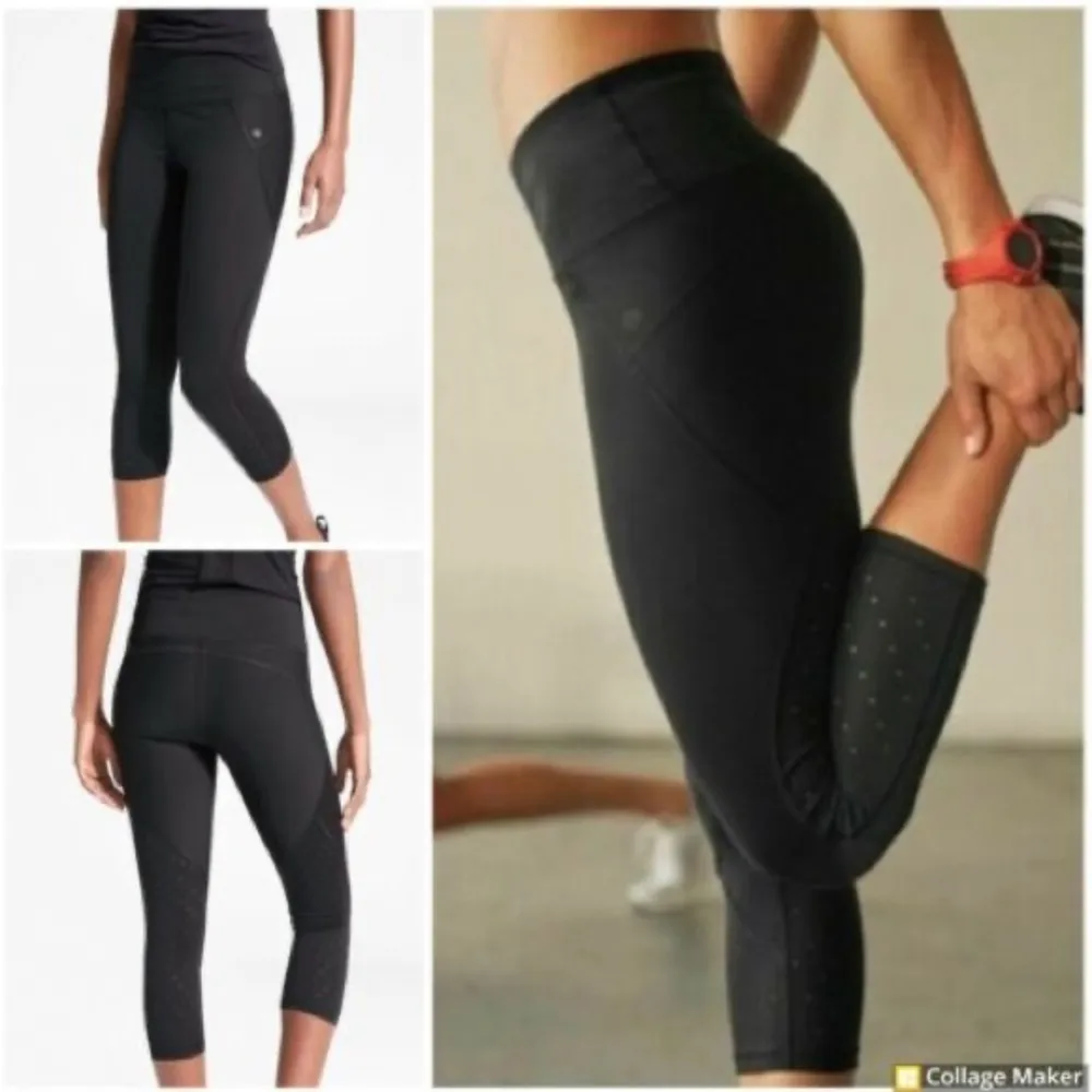 Athleta Trucool Stealth Black Laser Cut Tights/Leggings Sz. S Athleisure Active - Image 3