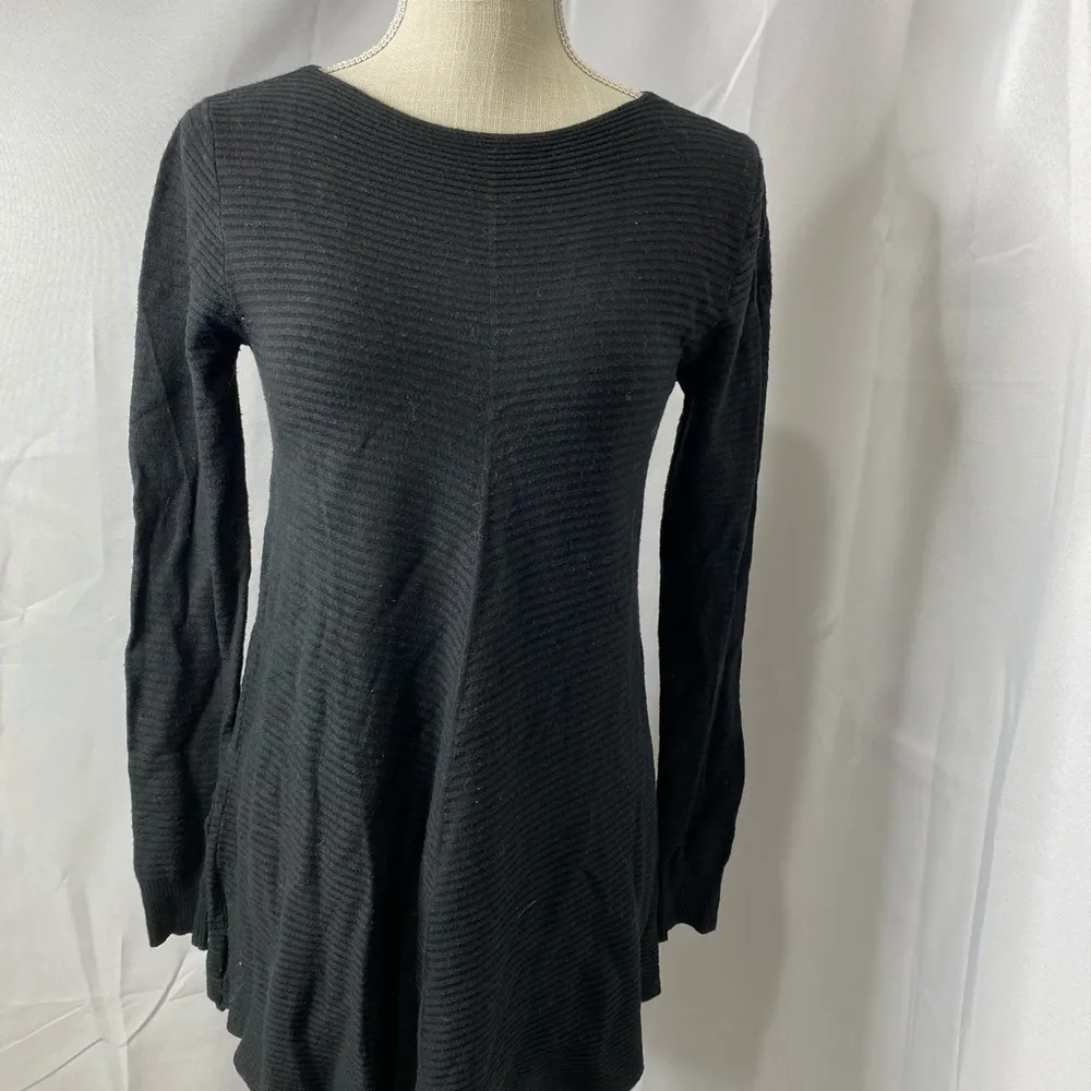 Lola Made in Italy s/m wide neck tunic sweater black - Image 3