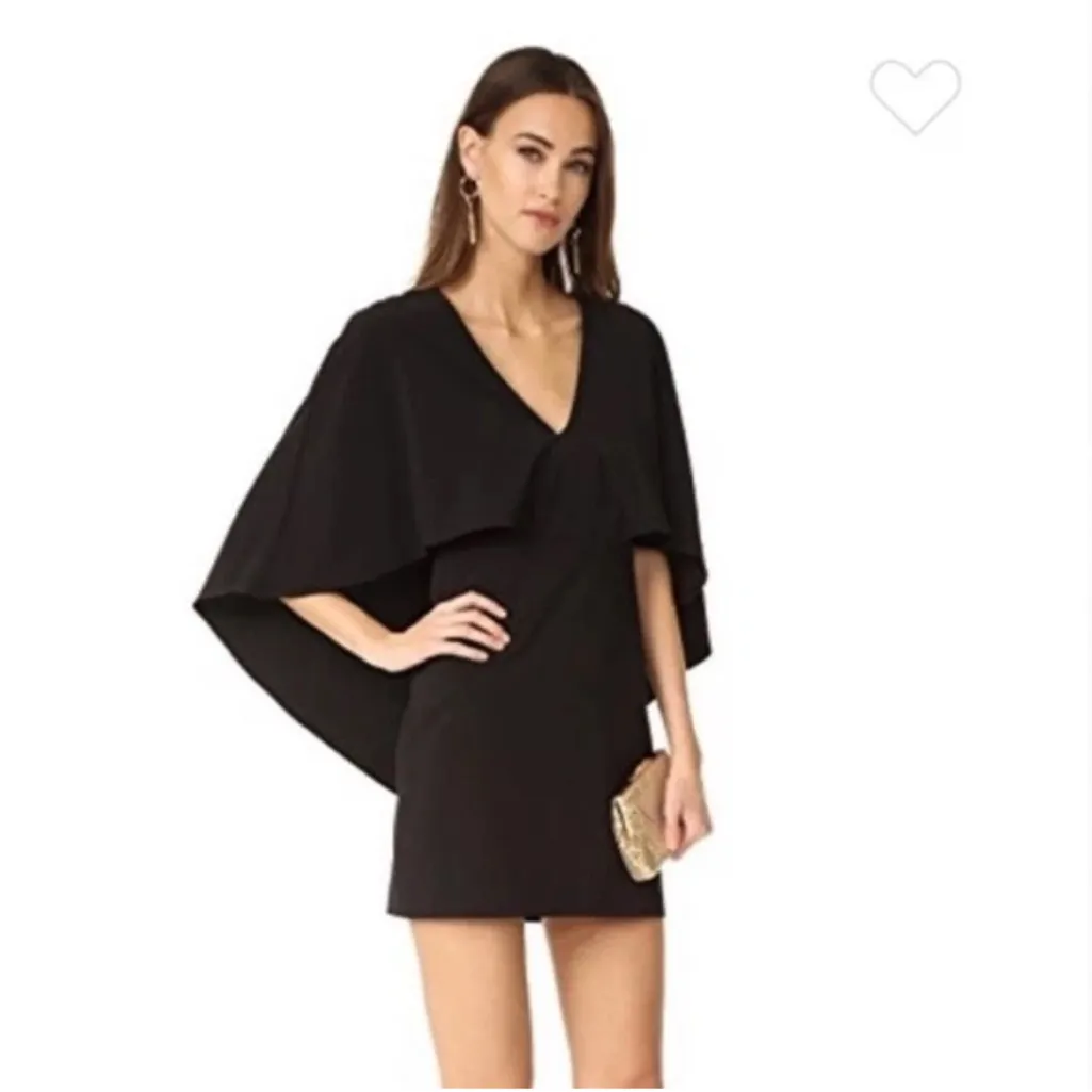 Halston Heritage Black Cape Sleeve Mini Dress Size 14 Little Black Dress - Image 11