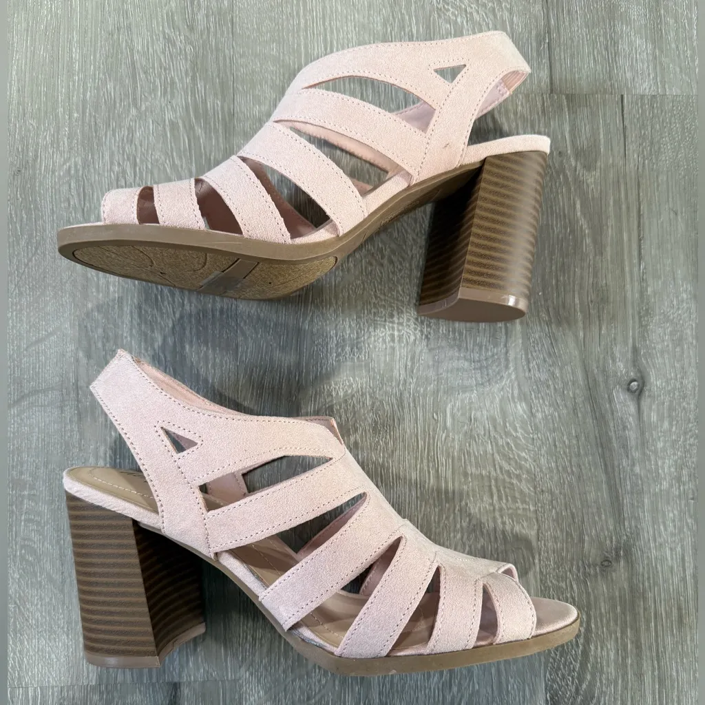 Dexflex Comfort Light Pink Strappy Heels,Size 7 Teagan Blush - Image 4