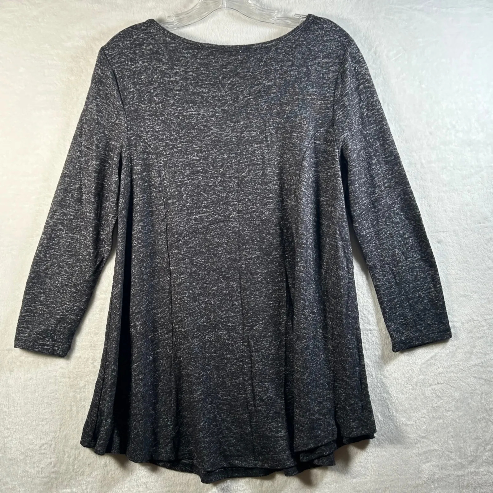 Workshop Republic Clothing Women Charcoal Marled Long Sleeve Tunic Top Size M - Image 2