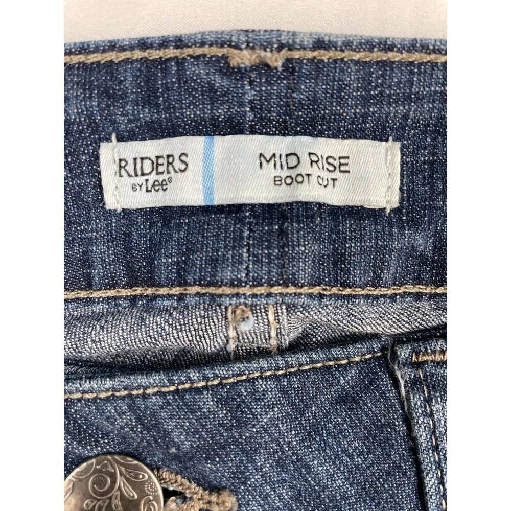 Riders by Lee Women's Blue Jeans Mid Rise, Boot Cut, Size 16P SKU 4366 - Image 4