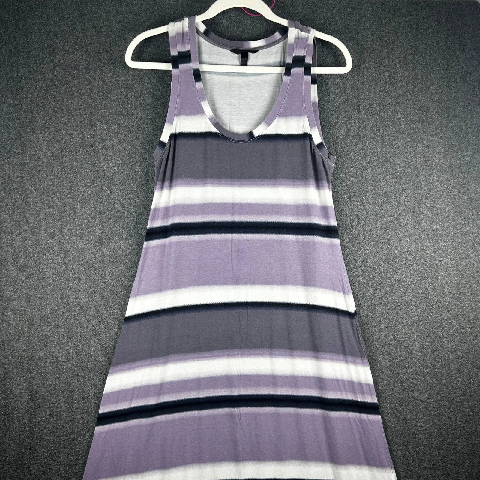 Soma Cool Nights Purple Striped Sleeveless Sleepshirt‎ Gown Lounge Comfy Small - Image 2