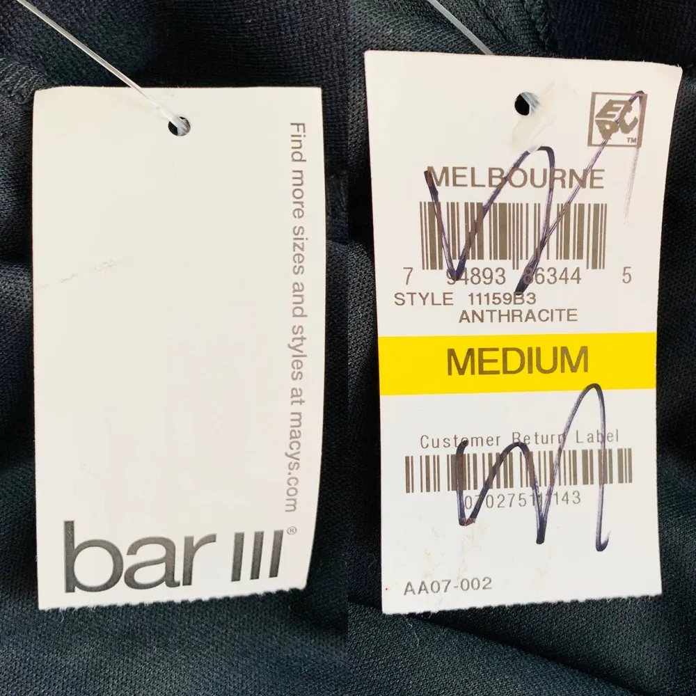 Bar III Dress M Anthracite Black Lace Bell Sleeves Back Zipper Stretch New - Image 9