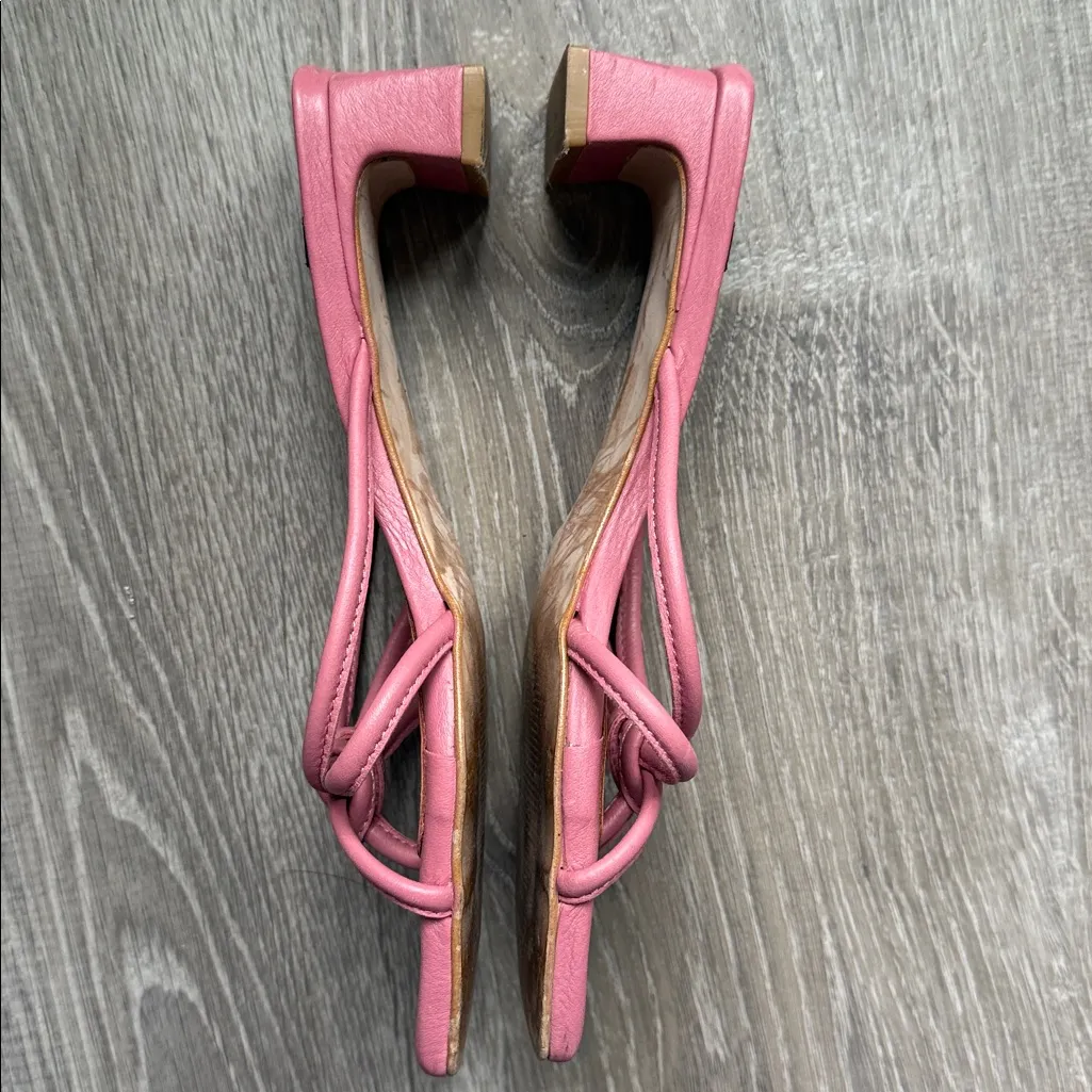 Anthropologie Ángel Alarcón strappy slingback heeled pink sandals - Image 4